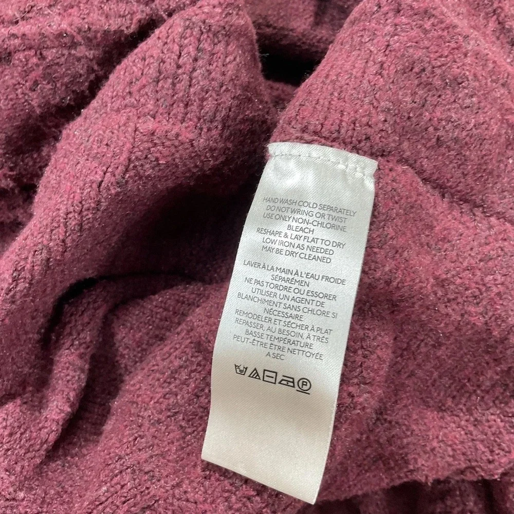 Free People Care Soul Searcher Mock Neck Sweater Maroon Waffle Knit Turtleneck S